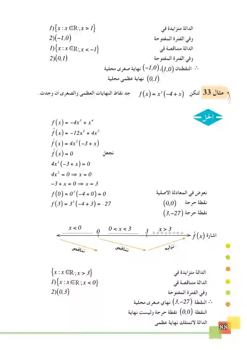 3-7 النهاية العظمى والصغرى