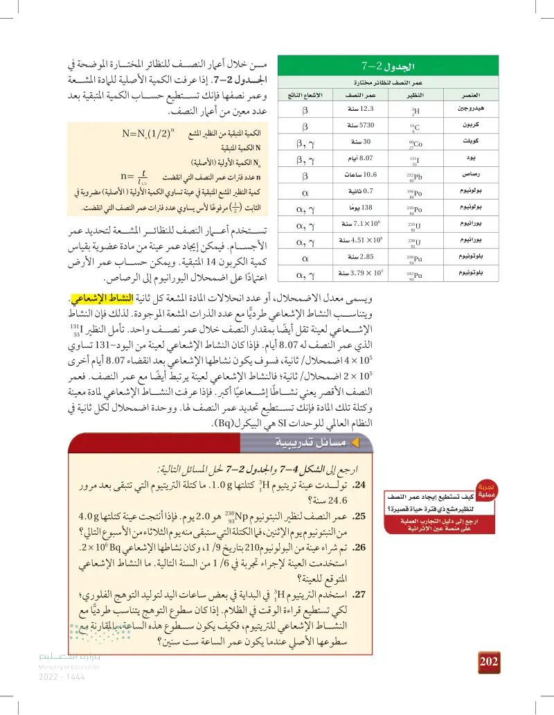 2-7 الاضمحلال النووي والتفاعلات النووية