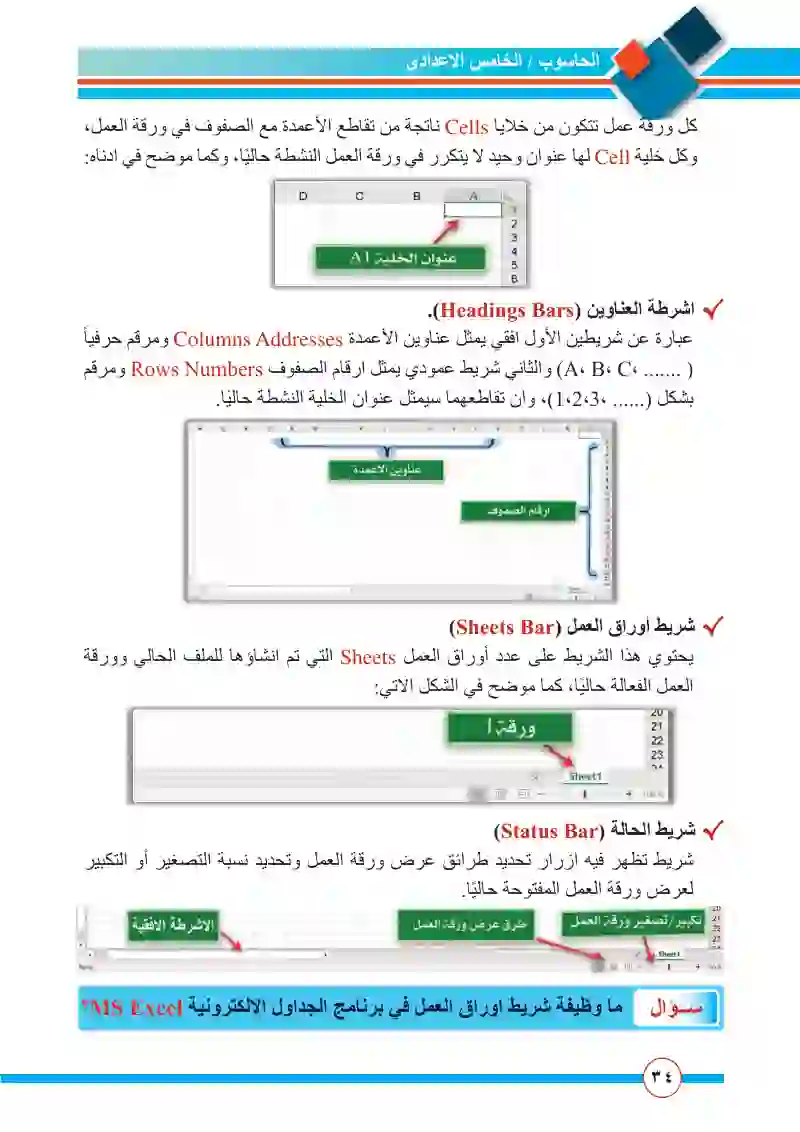 الدرس الثاني: الواجهة الرئيسية لبرنامج أكسل وقائمة ملف file menu