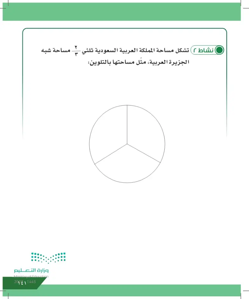الدرس الأول: مساحة المملكة العربية السعودية وعدد سكانها