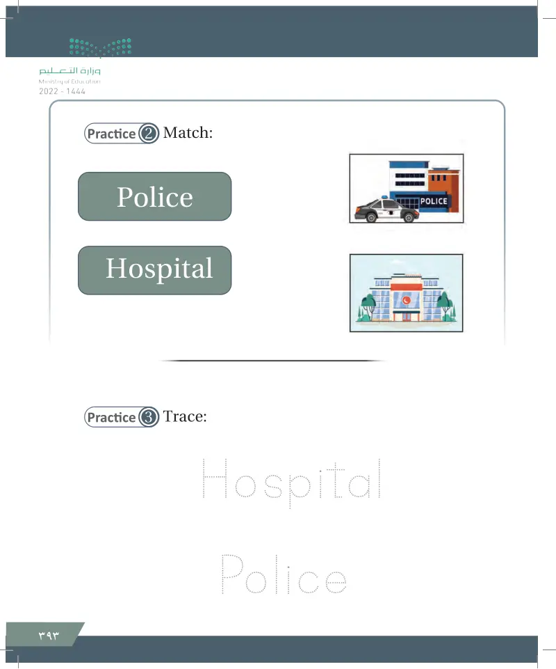 Lesson four: My City (Hospital – police)