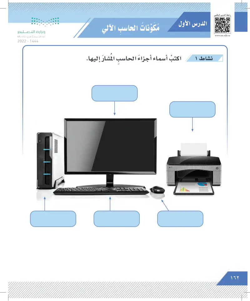 مكونات الحاسب الآلي - التربية الفكرية - أول ثانوي - المنهج السعودي
