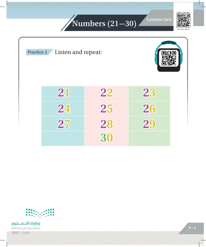 Lesson Two: Numbers(21-30)