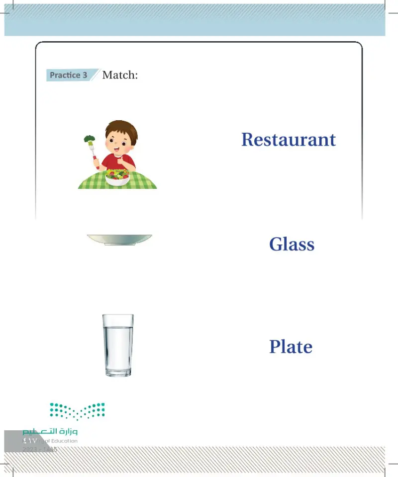 Lesson Six: At the restaurant (plate- glass)