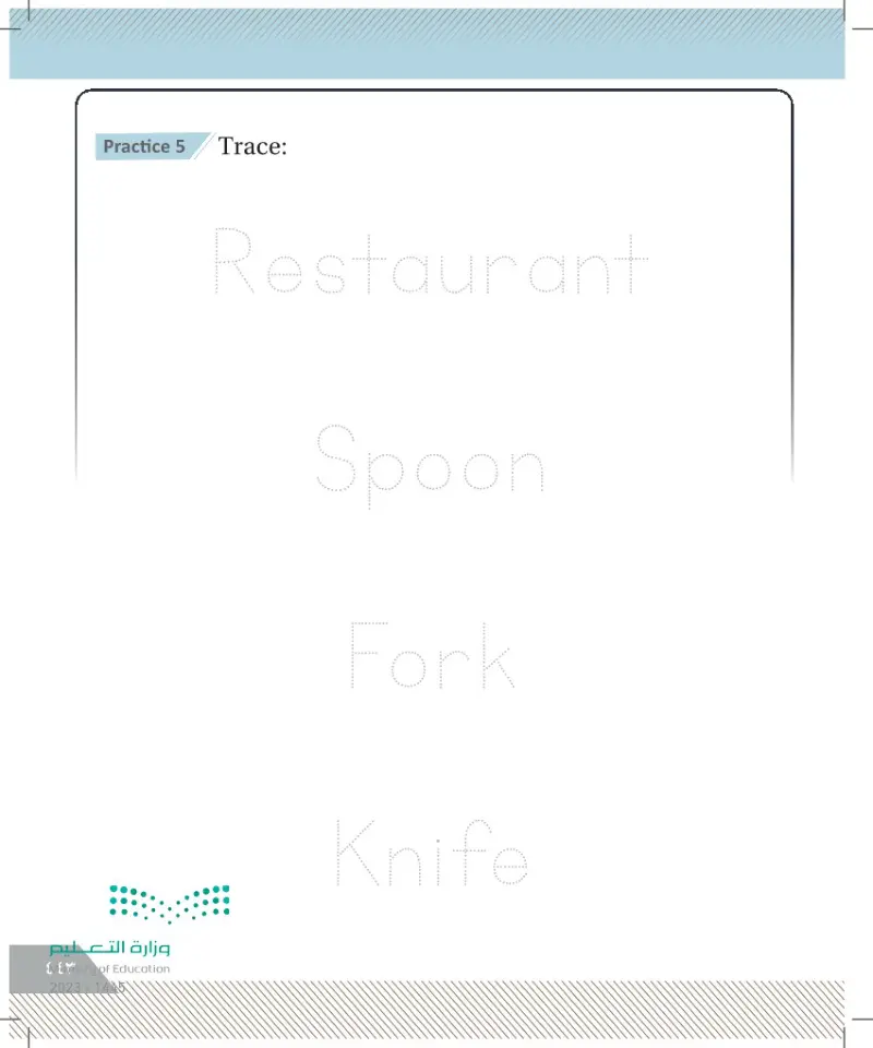 Lesson Twelve: At the restaurant (Fork- Spoon-Knife)