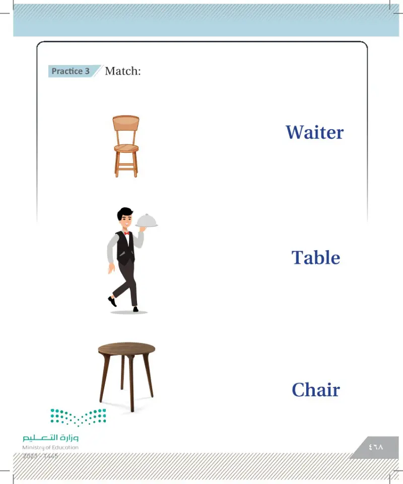Lesson Eighteen: At the restaurant (Table-Chair-waiter)