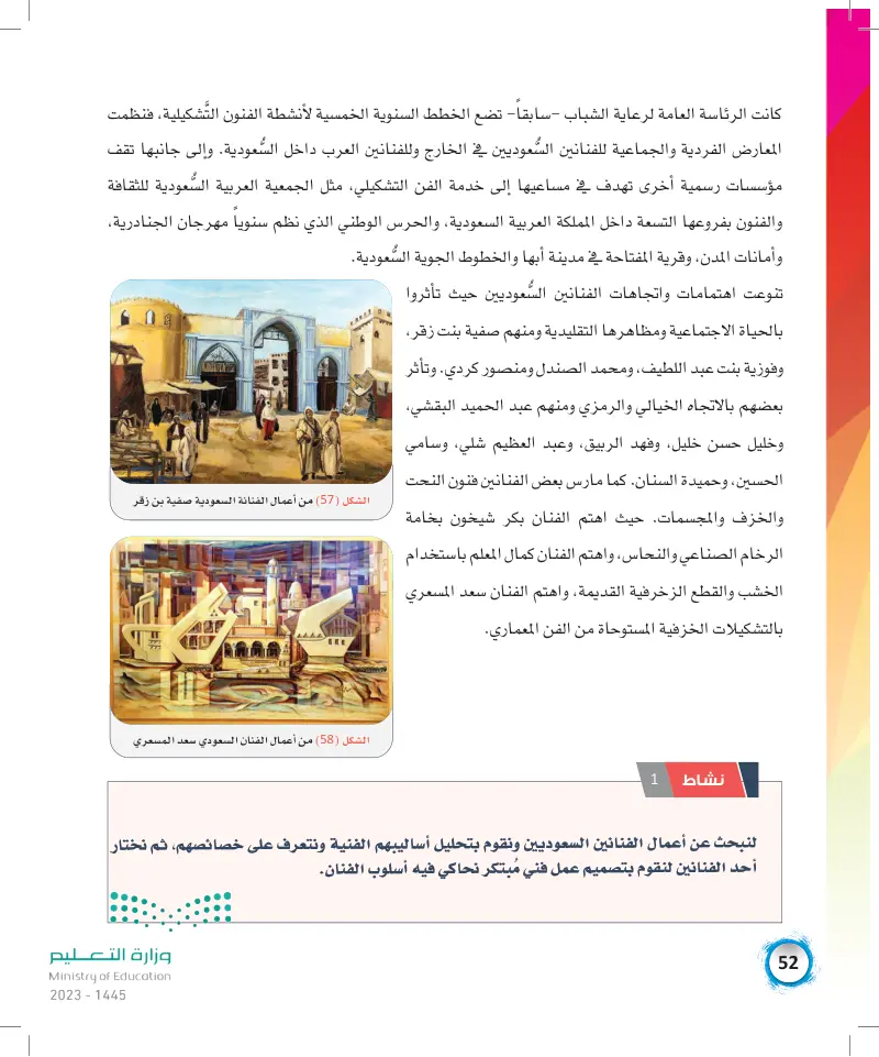 الموضوع الثاني: تطور الفن السعودي