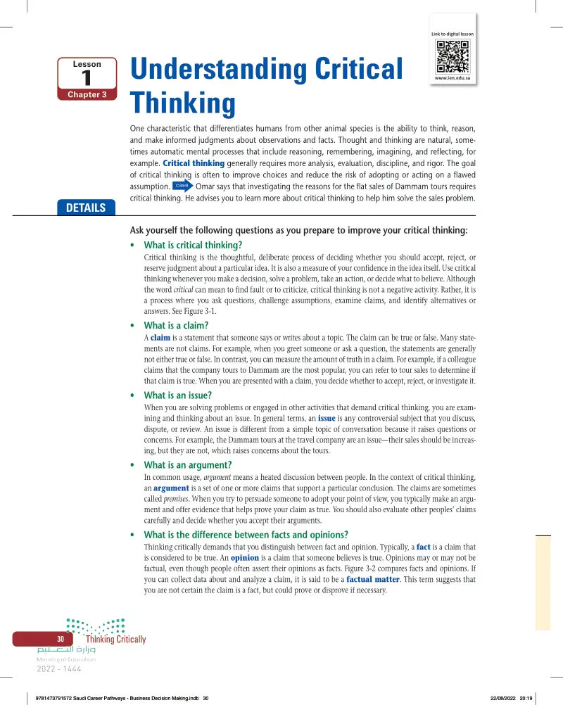 1: Understanding Critical  Thinking