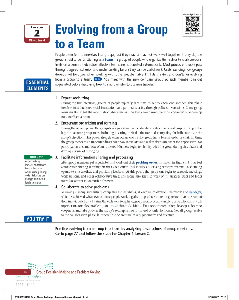 2: Evolving from a Group  to a Team