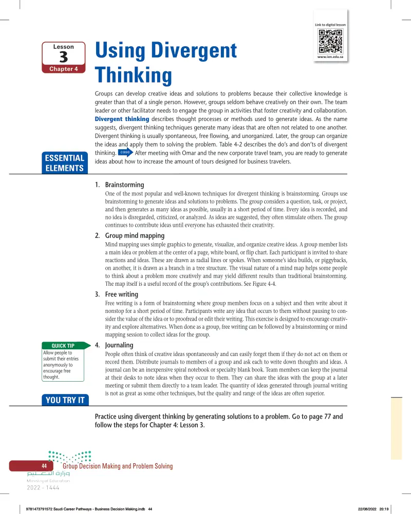 3: Using Divergent  Thinking