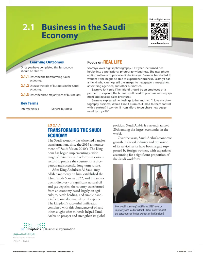 2.1 Business in the Saudi  Economy