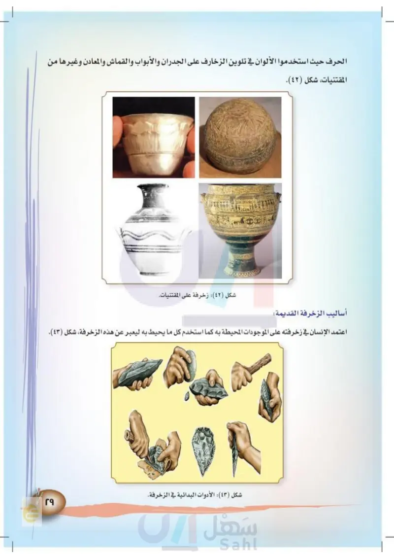 الزخرفة البدائية والشعبية - التربية الفنية 1 - ثالث ابتدائي - المنهج السعودي