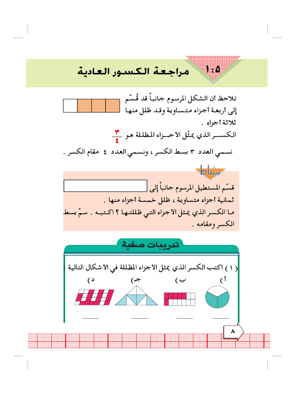 5:1 مراجعة الكسور العادية