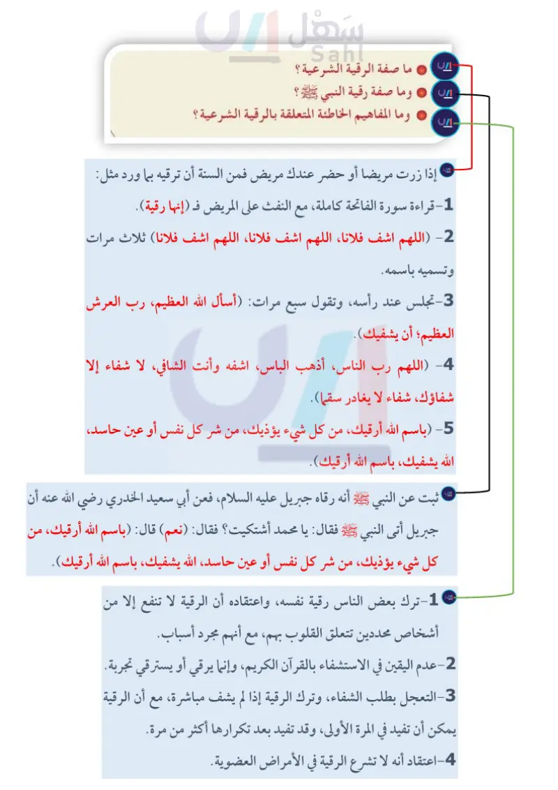 الدرس الثالث: الرقية الشرعية