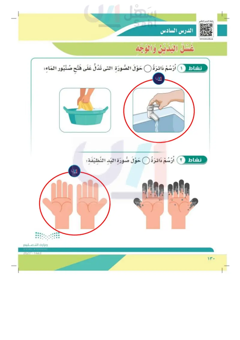 الدرس السادس: غسل اليدين والوجه