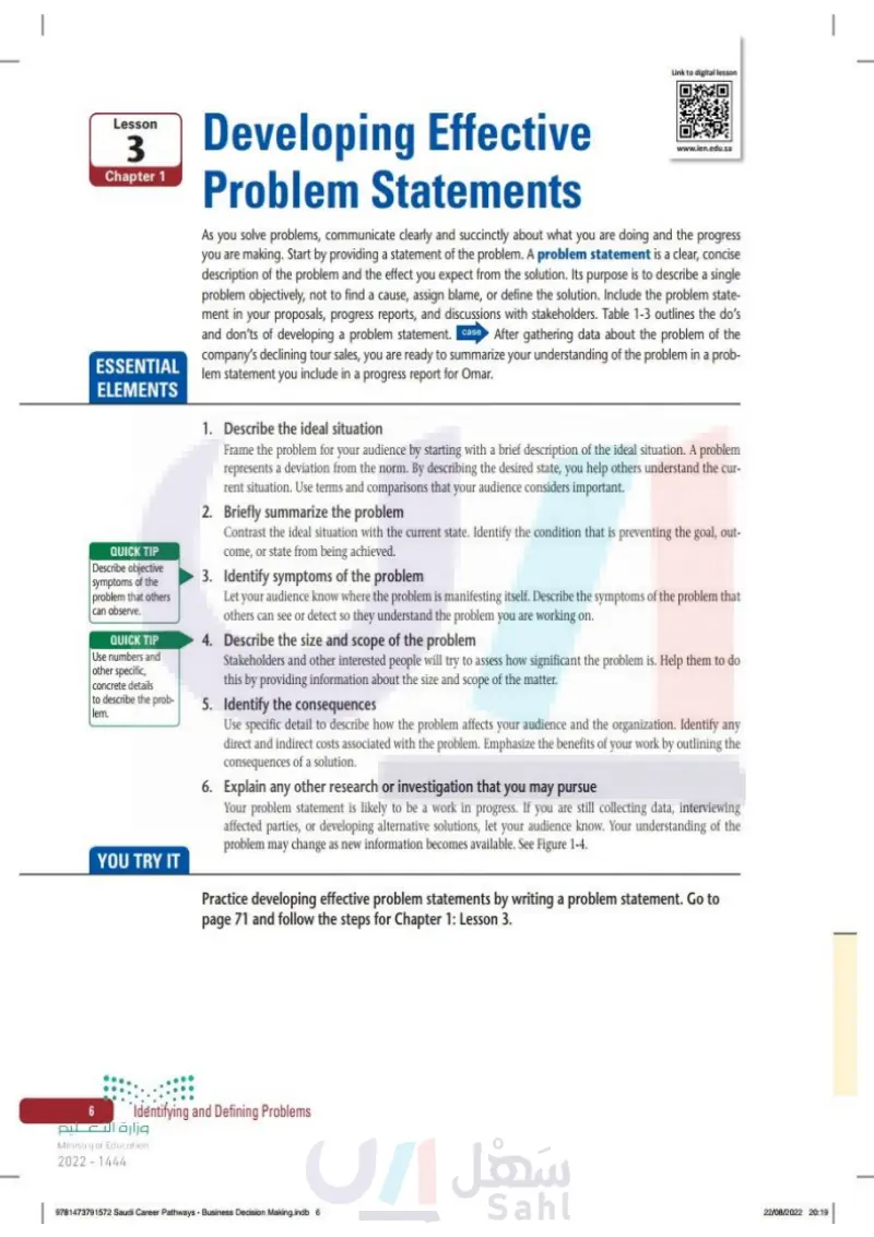 3: Developing Effective Problem Statements