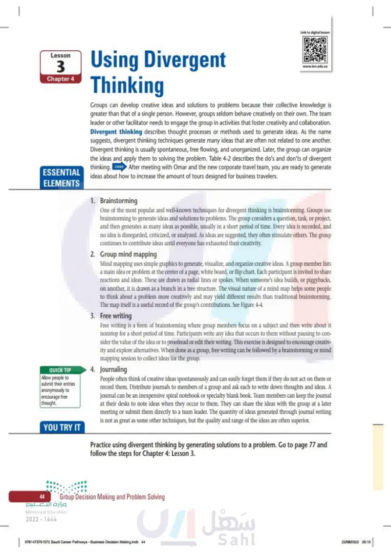 3: Using Divergent  Thinking