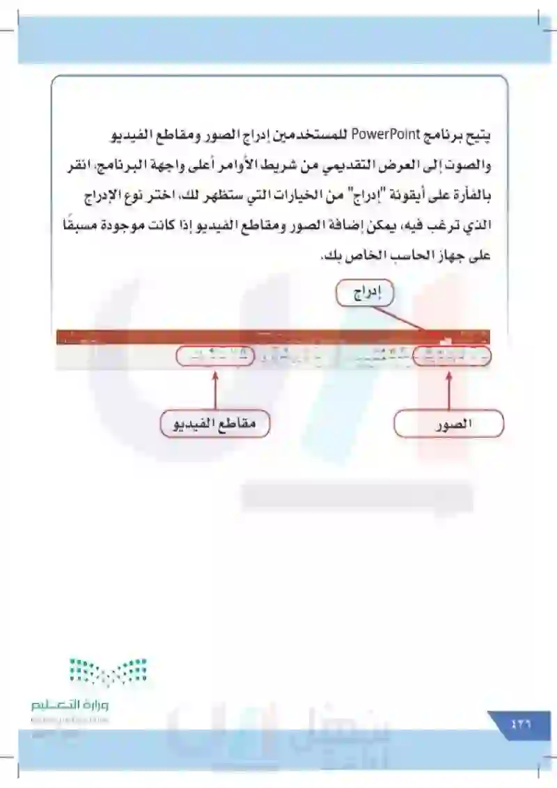 الدرس السادس عشر: برنامج العروض التقديمية PowerPoint (شريحة جديدة/تخطيط شريحة + إدراج صورة/ فيديو)