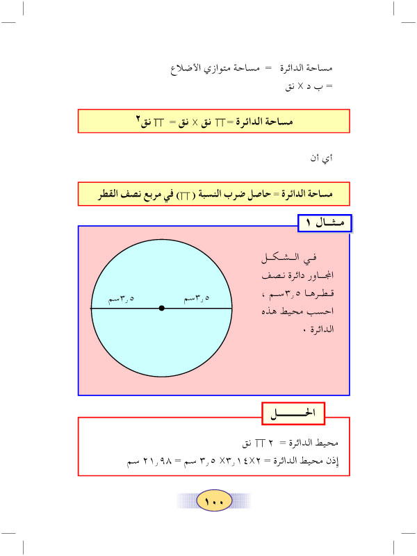 3:7 محيط ومساحة الدائرة