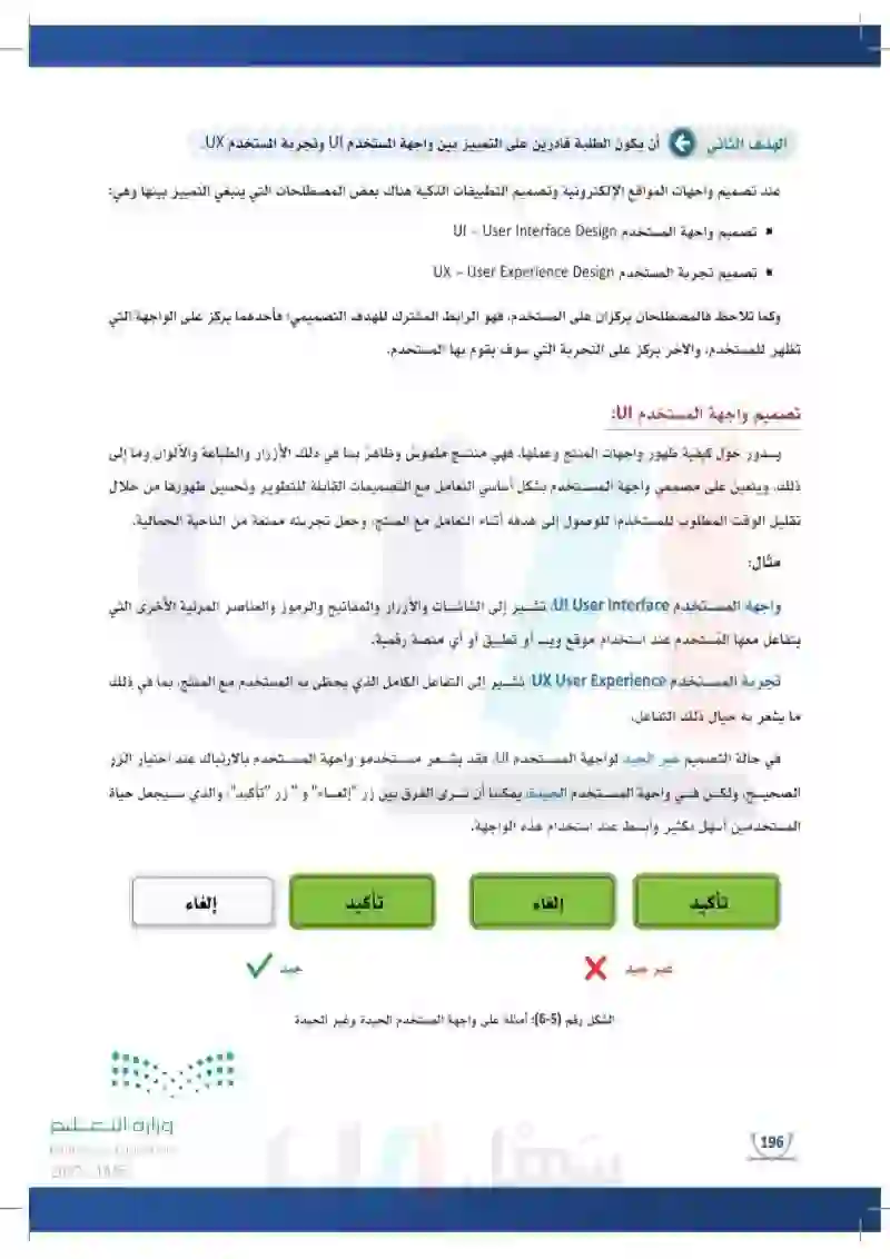 1-6 ماهية تصميم واجهة المستخدم UI وتجربة المستخدم UX.