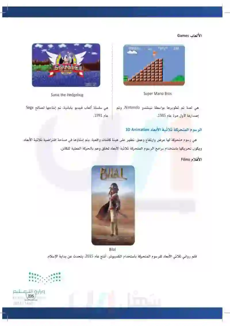 1-7 مجالات تصميم الشخصيات.