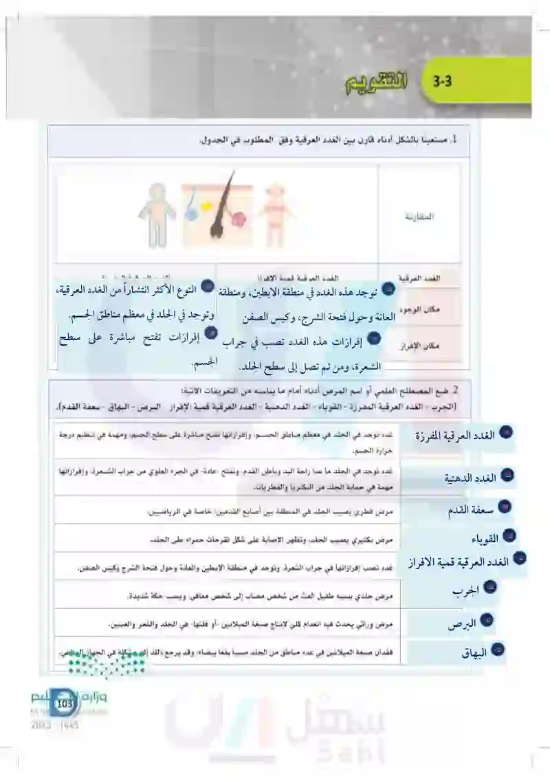 3-3 غدد الجلد وأمراضه