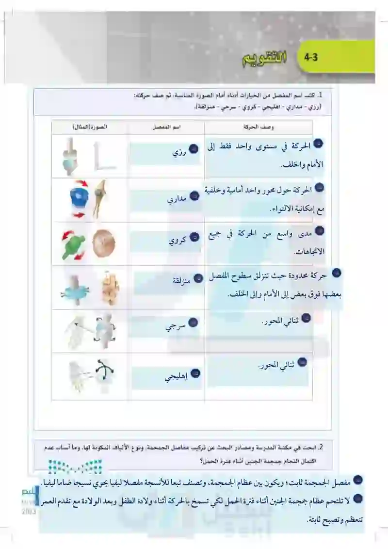 4-3 المفاصل