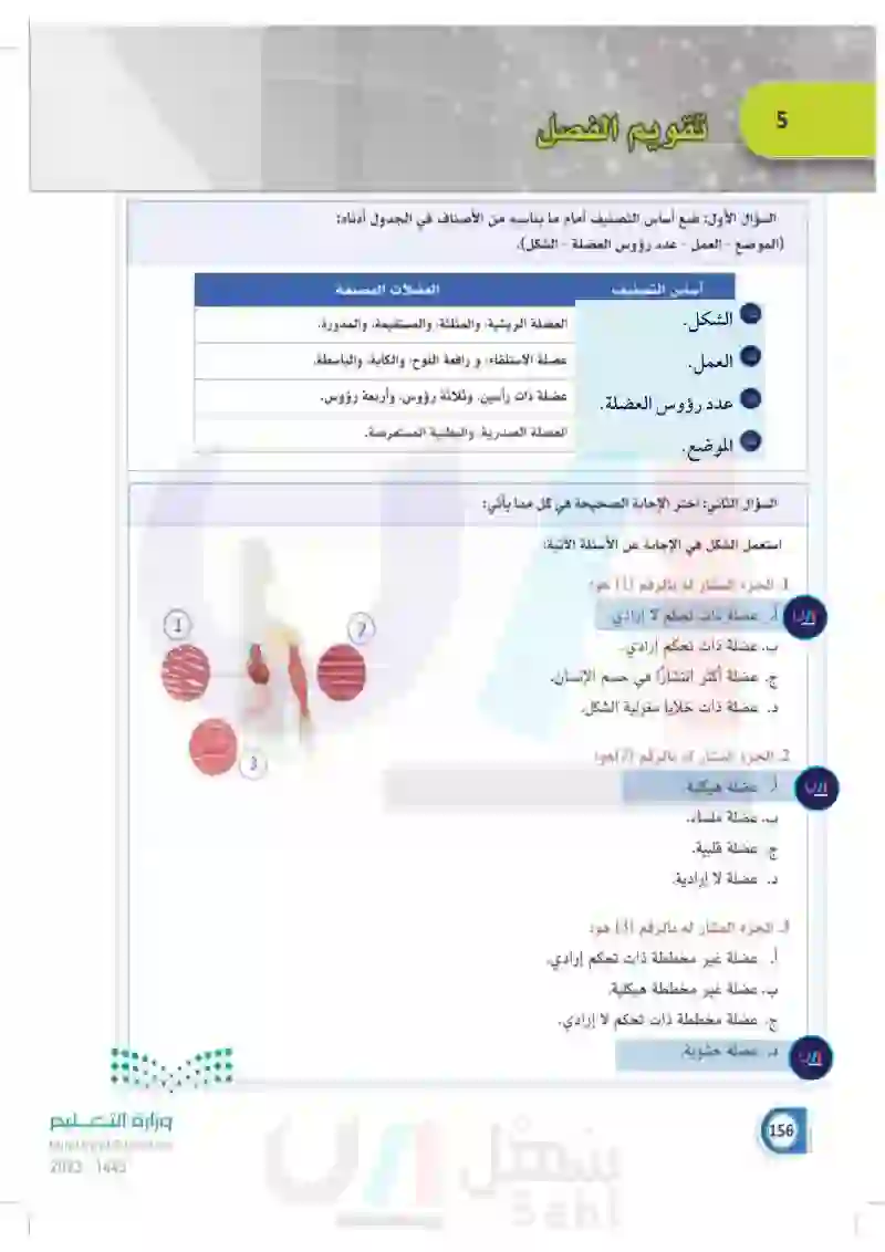 تقويم الفصل الخامس