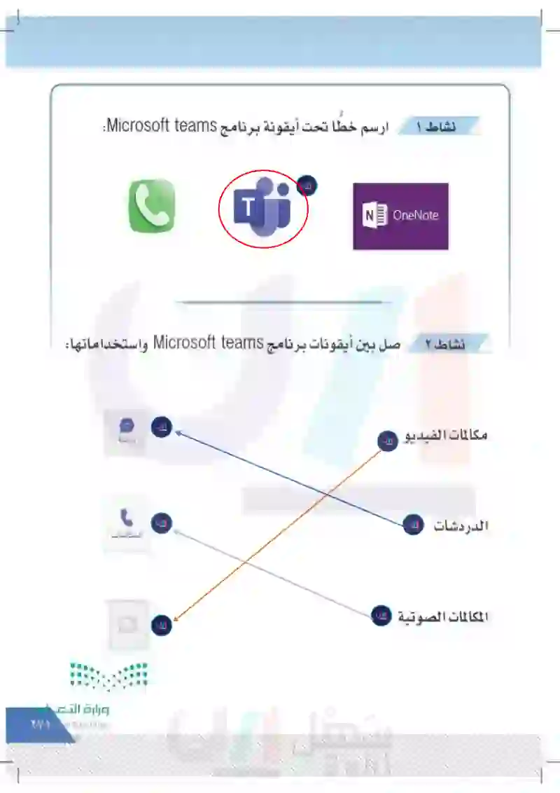 الدرس الثامن: مايكروسوفت Microsoft teams