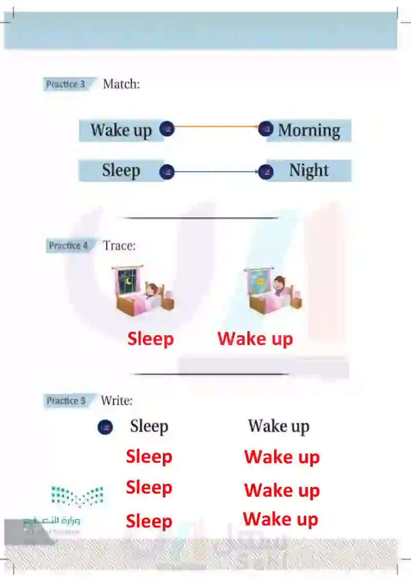 Lesson One: Daily activity (Wake up- sleep)