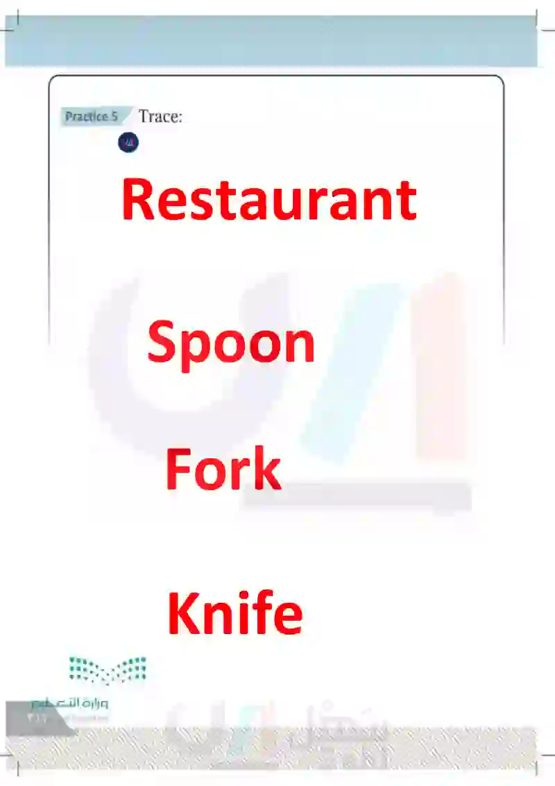 Lesson Ten: At the restaurant (Fork- Spoon-Knife)