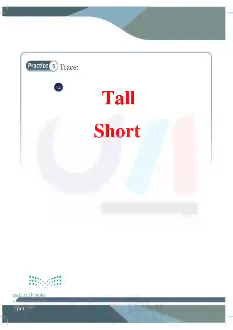 Lesson Ten: Adjectives (Tall- Short)