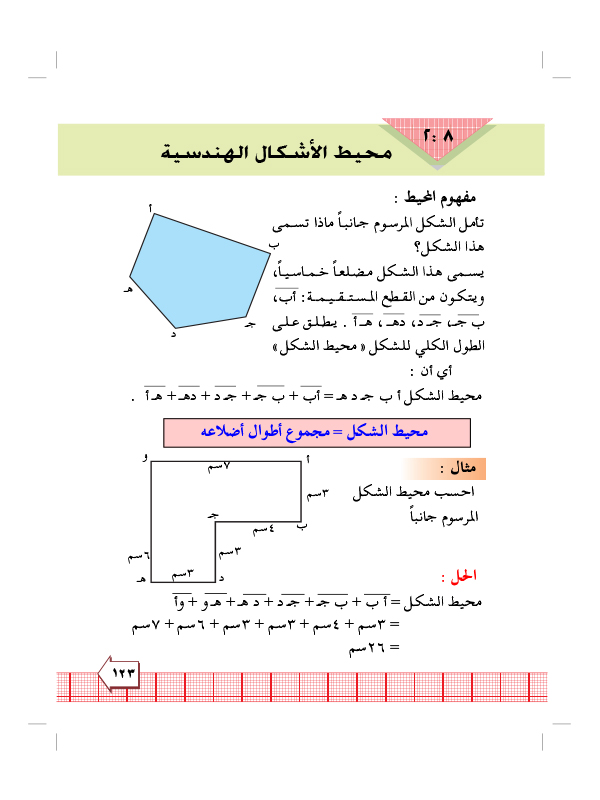 8:2 محيط الاشكال الهندسية