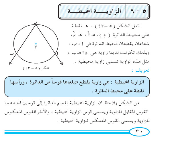 6-5 الزاوية المحيطية