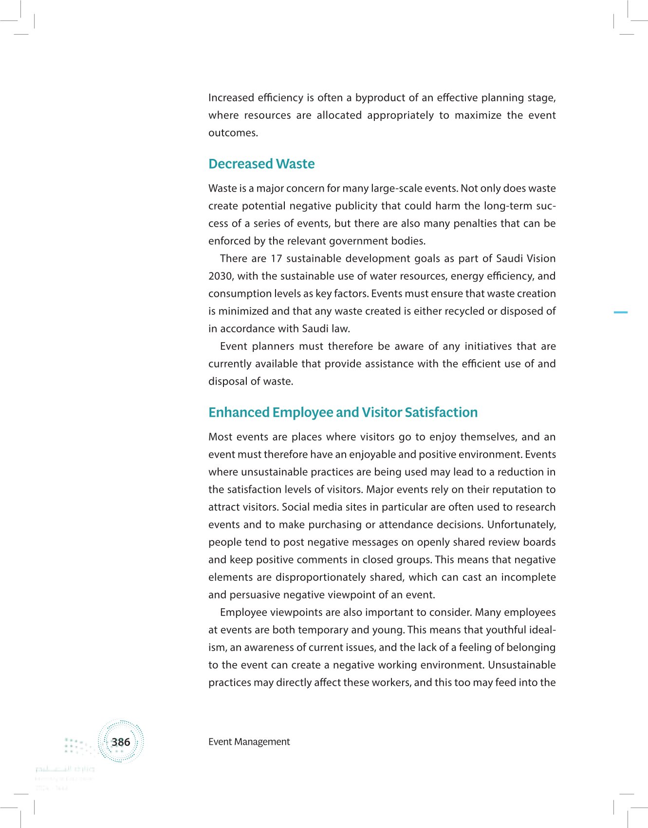 7.2 The Influence of Sustainability on Event Operations and Planning