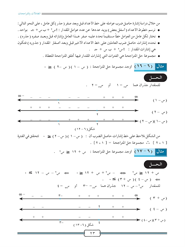 متراجحة الدرجة الثانية في متغير واحد