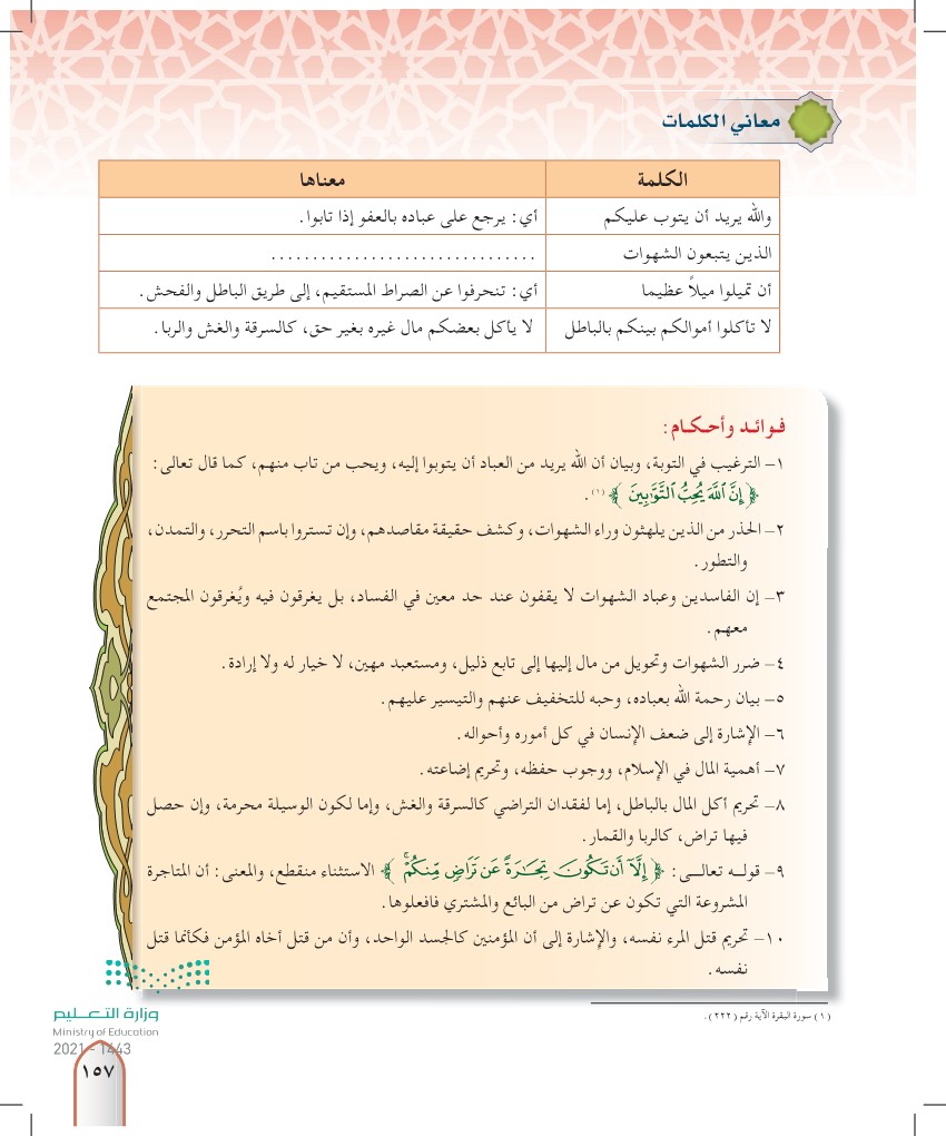 الدرس الثاني: تفسير سورة النساء من الآية (27) إلى الآية (30)