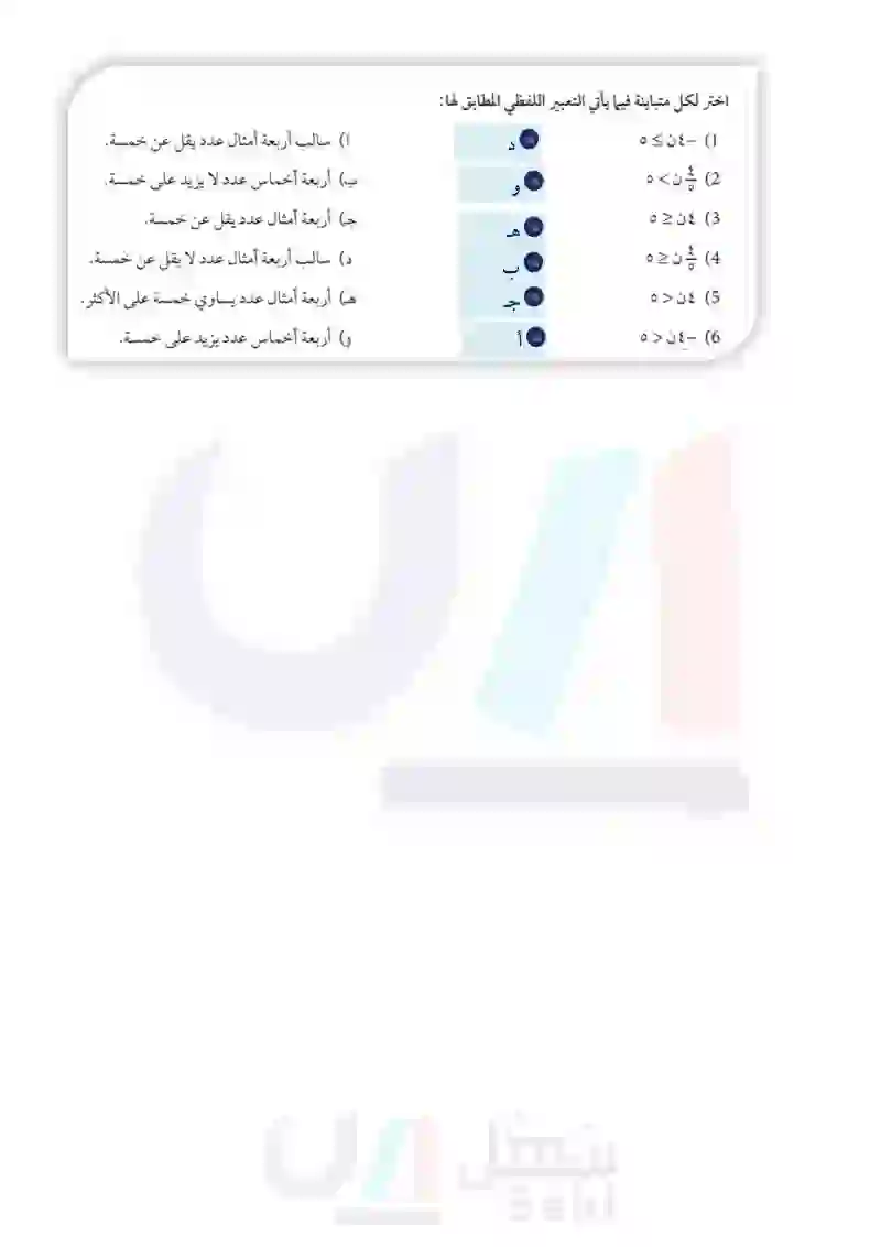 4-2 حل المتباينات بالضرب أو بالقسمة