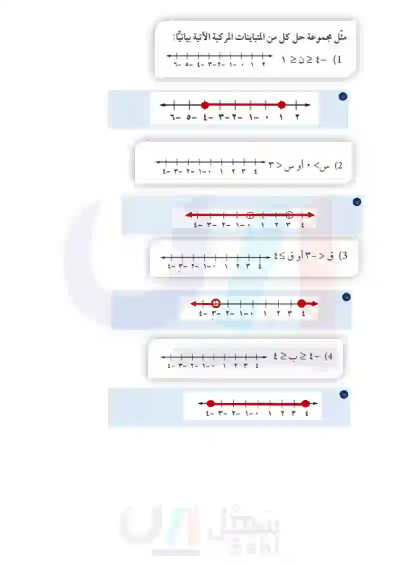 4-4 حل المتباينات المركبة