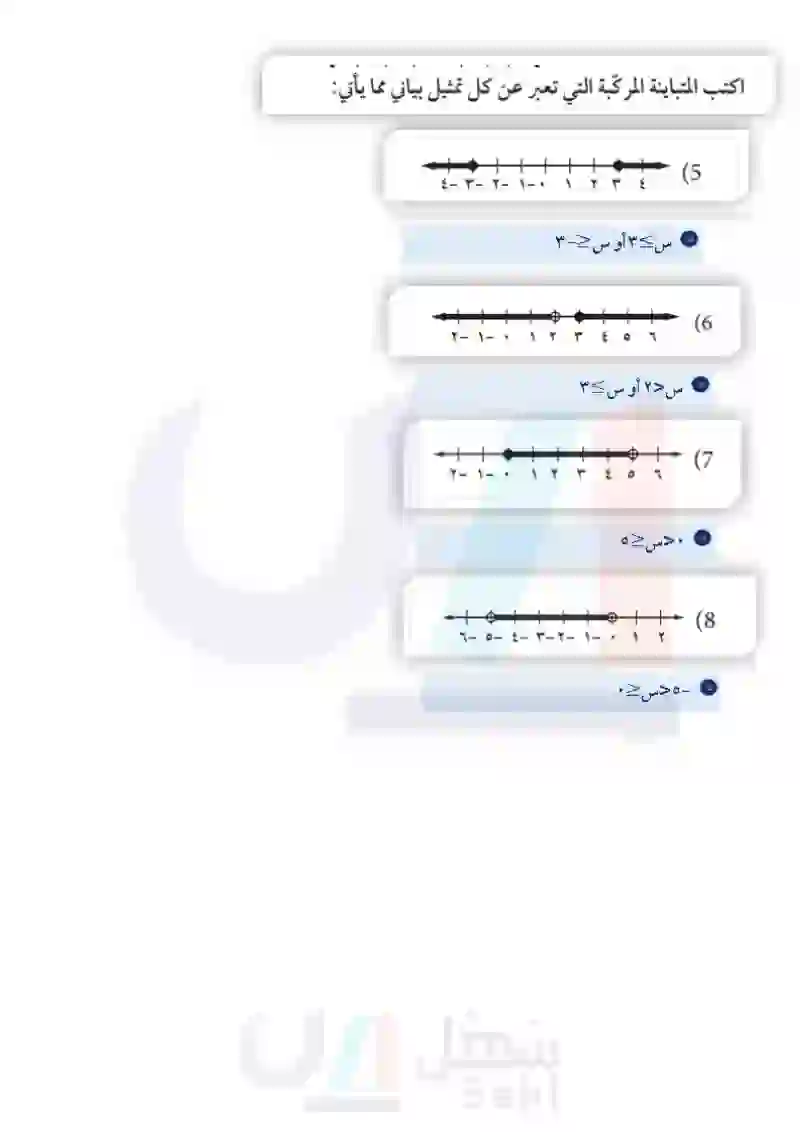 4-4 حل المتباينات المركبة