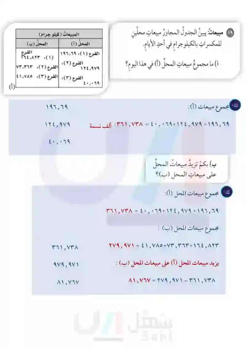 3-5 جمع الكسور العشرية وطرحها