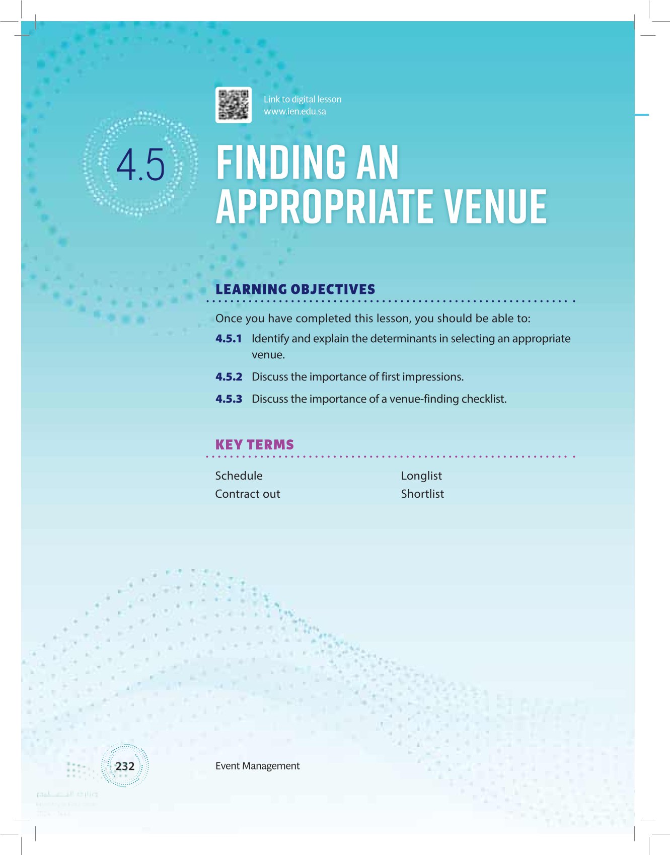 4.5 Finding an Appropriate Venue