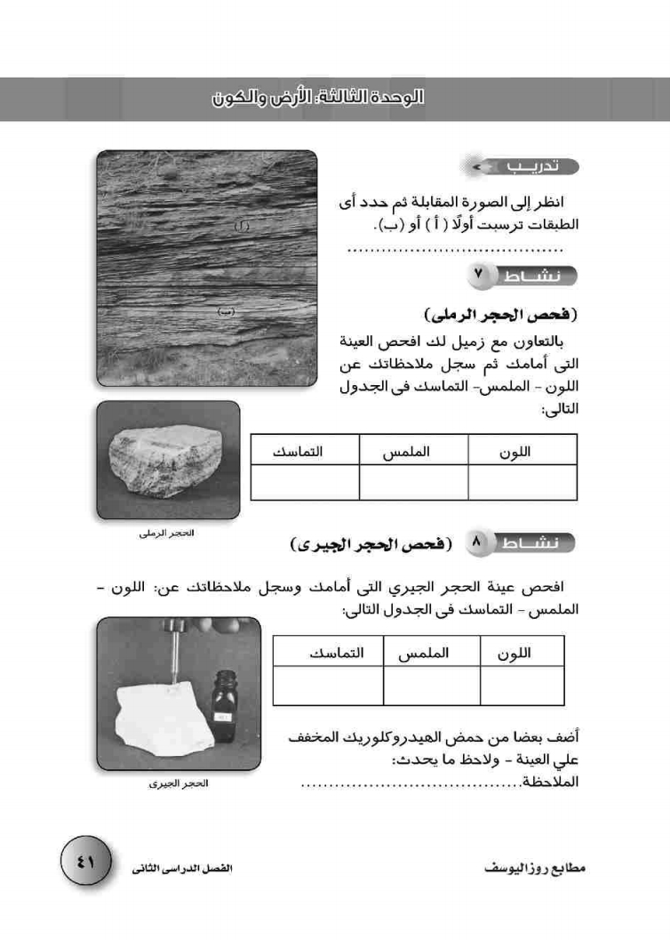 الدرس الثالث: الصخور والمعادن