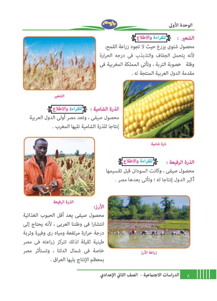 الدرس الثاني: المحاصيل الزراعية (خيرات في أرضنا)
