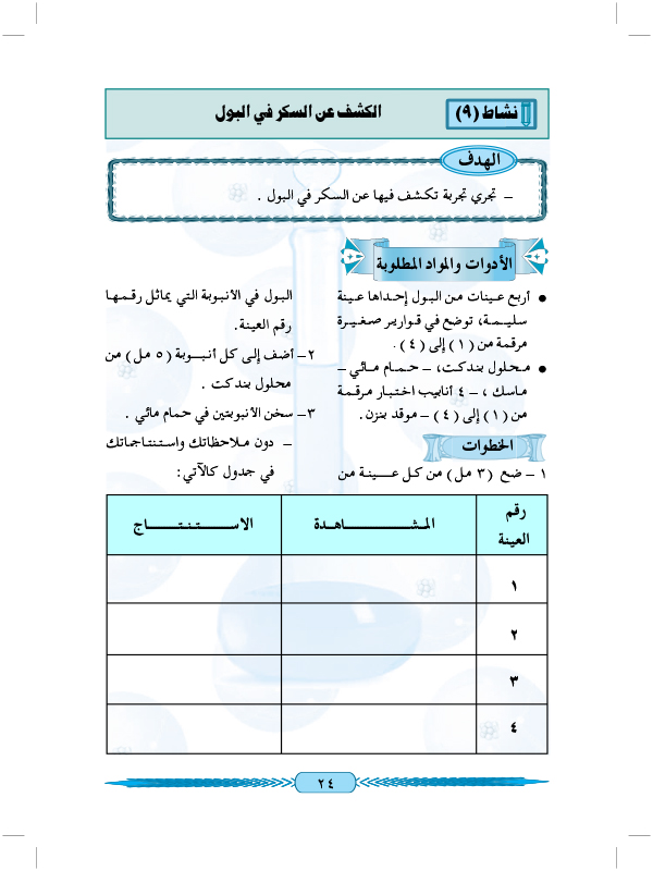 الأنشطة والتجارب العلمية