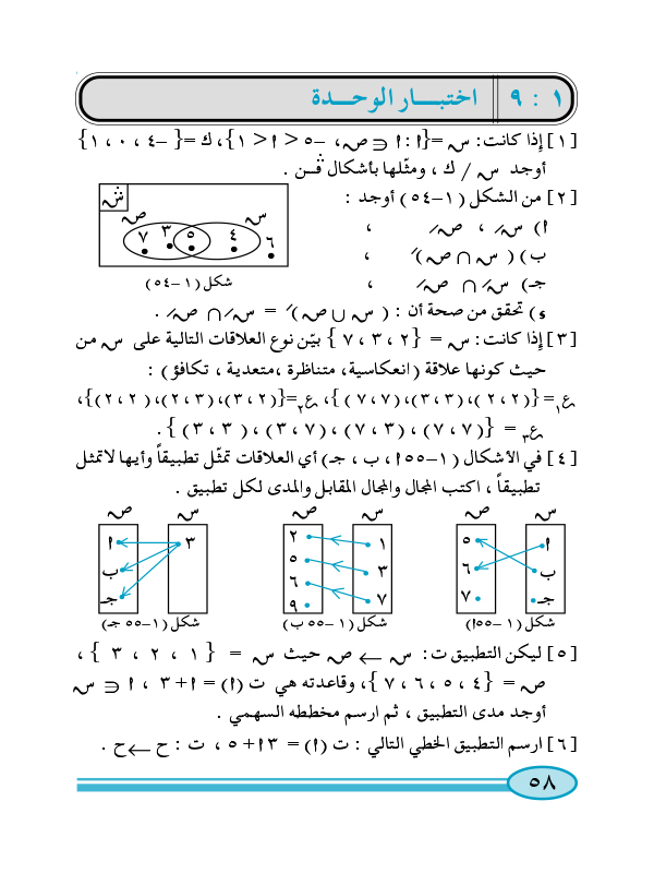 1:9 اختبار الوحدة