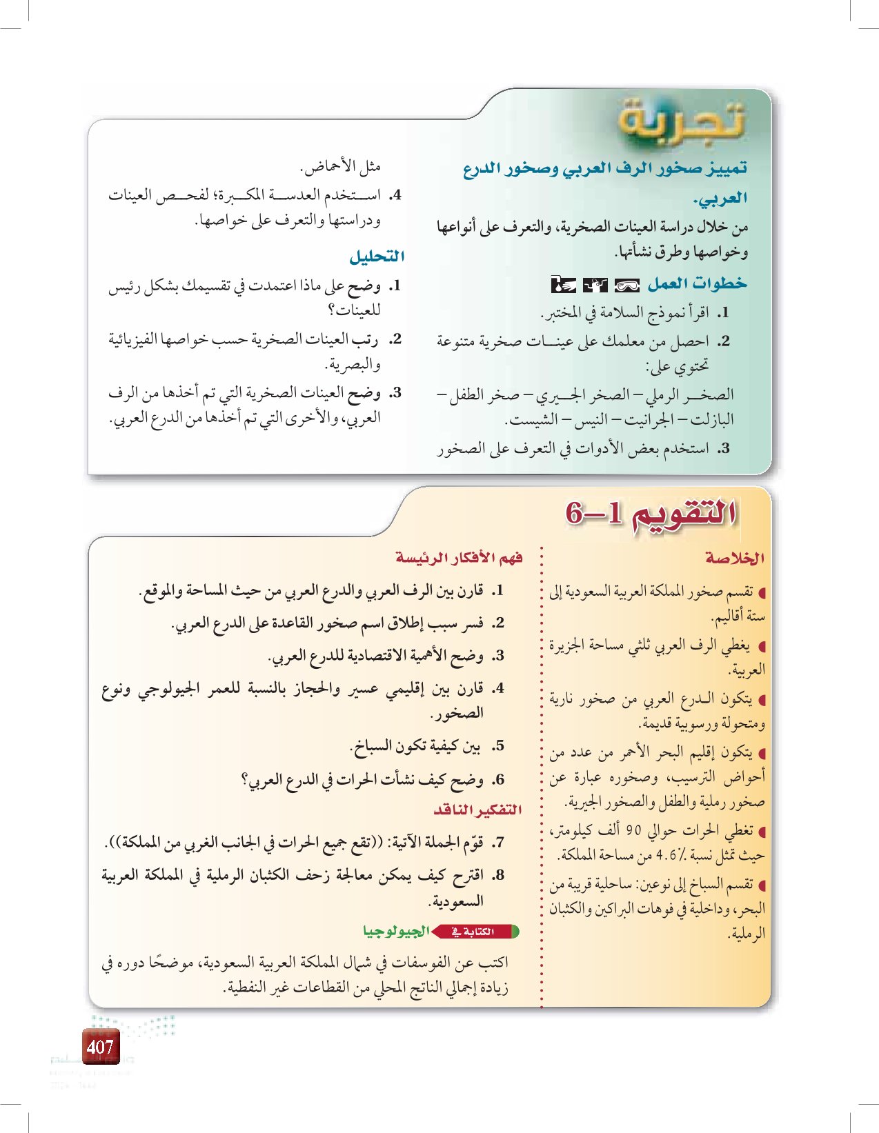 6-1: صخور المملكة العربية السعودية