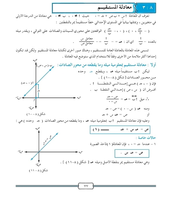 معادلة المستقيم