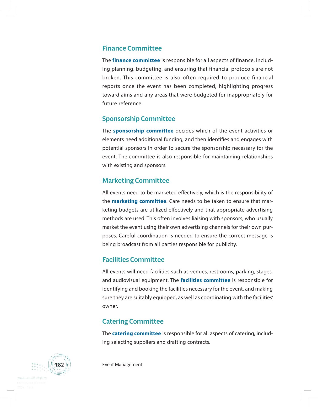 4.1 Establishing an Event Management Committee