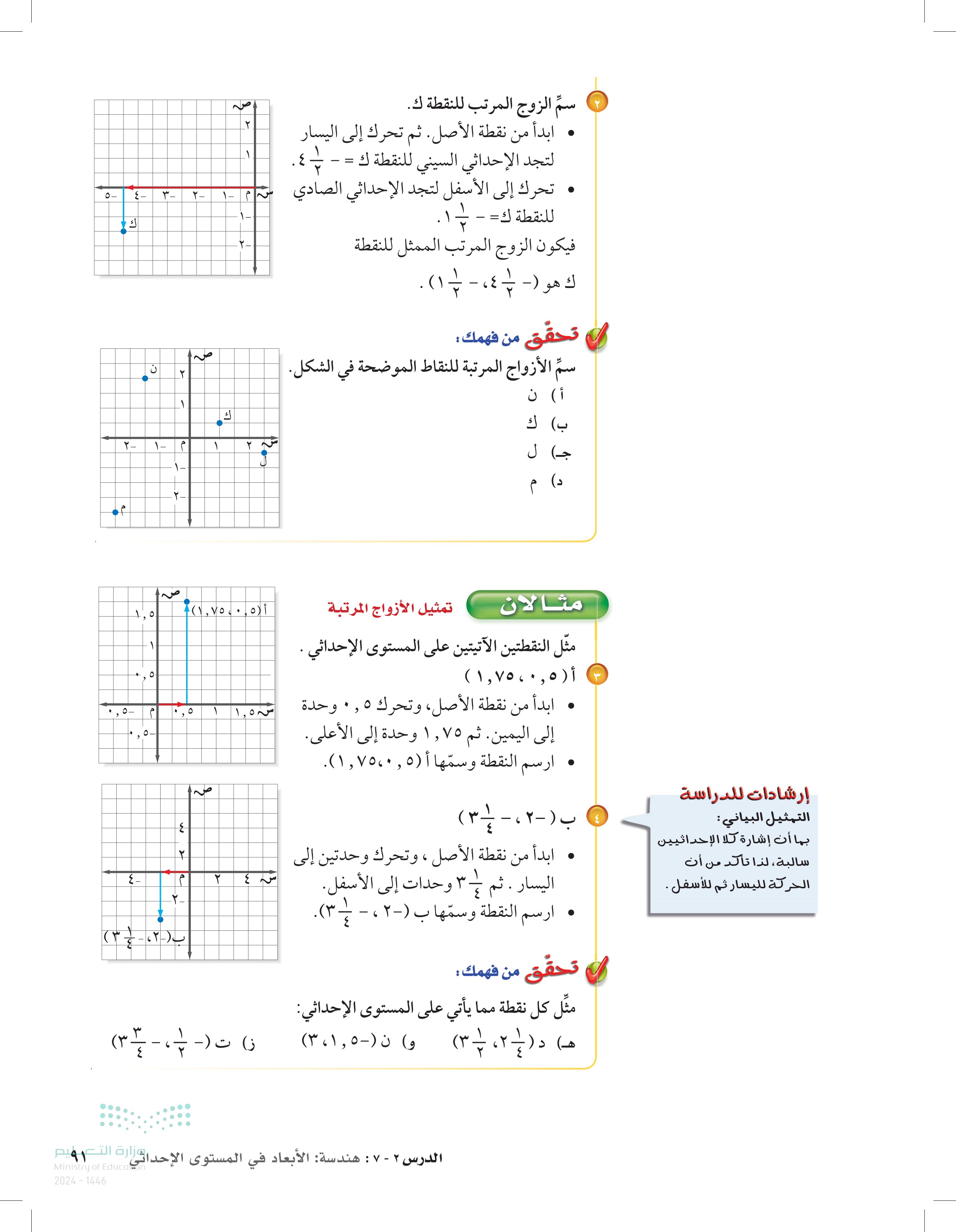 2-7 هندسة: الأبعاد في المستوى الإحداثي